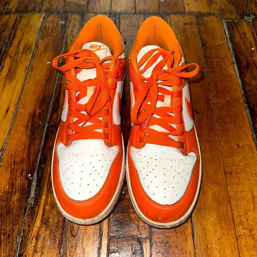 Nike Dunk Low SP Syracuse Sneakers Men's Size 12 Orange White Leather Lace Up
